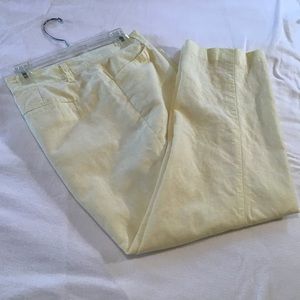 ANN TAYLOR LOFT YELLOW LINED SLACKS SIZE 12